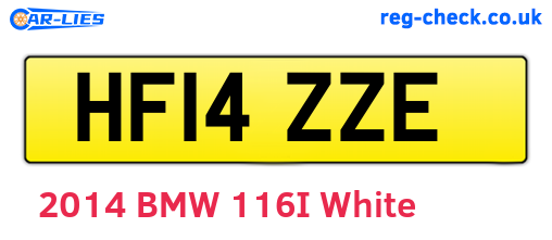 HF14ZZE are the vehicle registration plates.