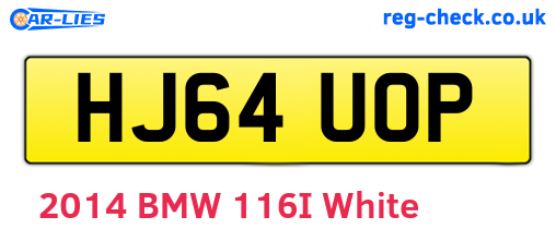 HJ64UOP are the vehicle registration plates.