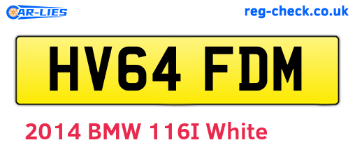 HV64FDM are the vehicle registration plates.