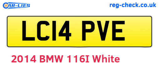 LC14PVE are the vehicle registration plates.