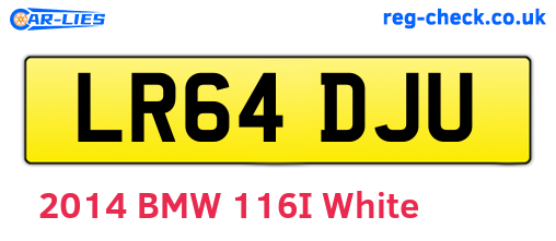 LR64DJU are the vehicle registration plates.