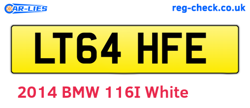 LT64HFE are the vehicle registration plates.