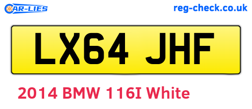 LX64JHF are the vehicle registration plates.