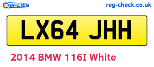 LX64JHH are the vehicle registration plates.
