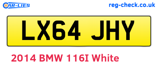 LX64JHY are the vehicle registration plates.