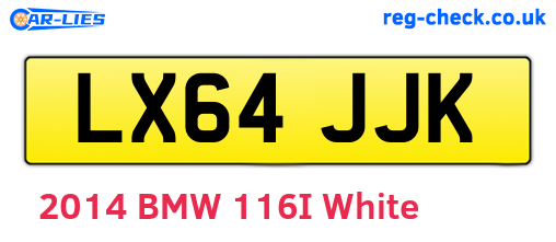 LX64JJK are the vehicle registration plates.