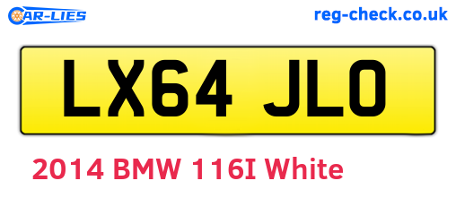 LX64JLO are the vehicle registration plates.