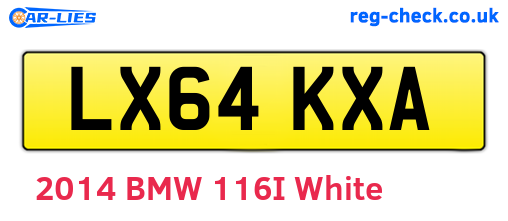 LX64KXA are the vehicle registration plates.