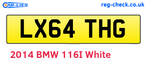 LX64THG are the vehicle registration plates.
