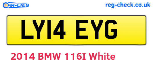 LY14EYG are the vehicle registration plates.