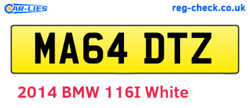 MA64DTZ are the vehicle registration plates.