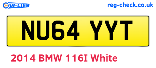 NU64YYT are the vehicle registration plates.