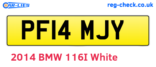 PF14MJY are the vehicle registration plates.