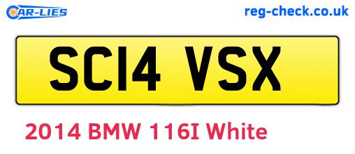 SC14VSX are the vehicle registration plates.
