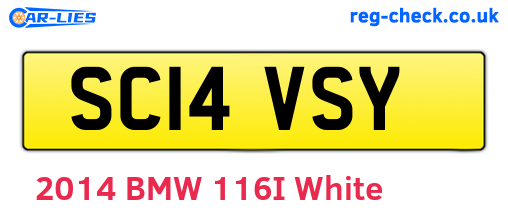 SC14VSY are the vehicle registration plates.