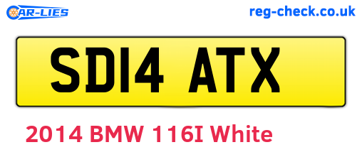SD14ATX are the vehicle registration plates.