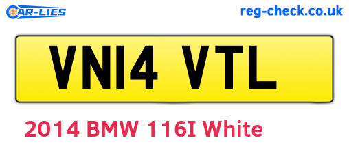 VN14VTL are the vehicle registration plates.