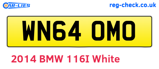 WN64OMO are the vehicle registration plates.