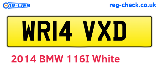 WR14VXD are the vehicle registration plates.