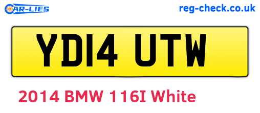 YD14UTW are the vehicle registration plates.
