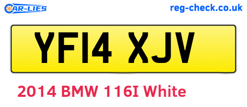 YF14XJV are the vehicle registration plates.