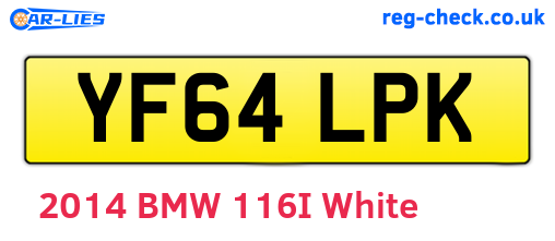 YF64LPK are the vehicle registration plates.