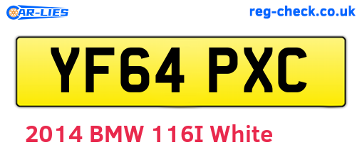 YF64PXC are the vehicle registration plates.