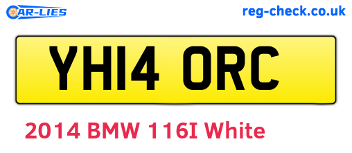 YH14ORC are the vehicle registration plates.