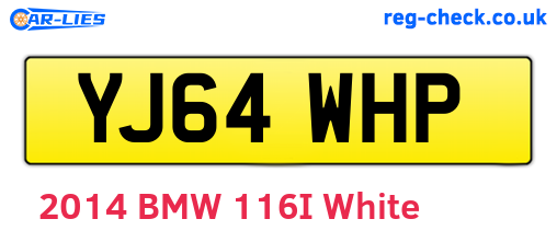 YJ64WHP are the vehicle registration plates.