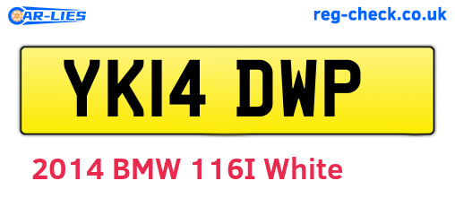 YK14DWP are the vehicle registration plates.