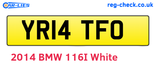 YR14TFO are the vehicle registration plates.