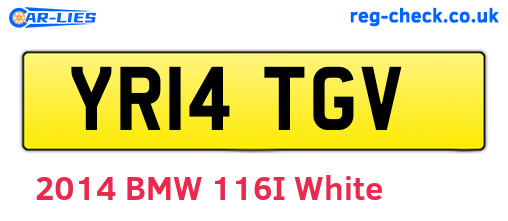 YR14TGV are the vehicle registration plates.
