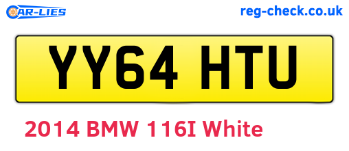 YY64HTU are the vehicle registration plates.