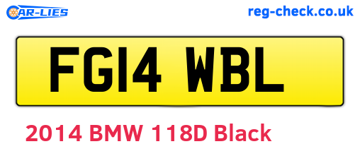 FG14WBL are the vehicle registration plates.