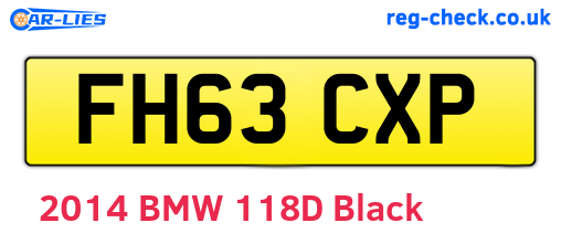 FH63CXP are the vehicle registration plates.