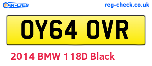 OY64OVR are the vehicle registration plates.