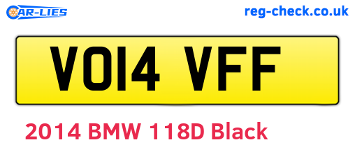 VO14VFF are the vehicle registration plates.