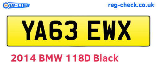 YA63EWX are the vehicle registration plates.
