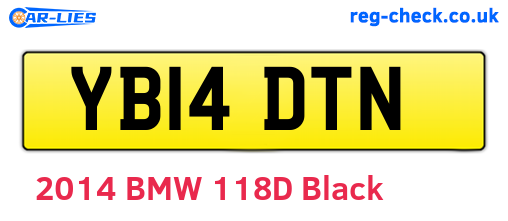 YB14DTN are the vehicle registration plates.
