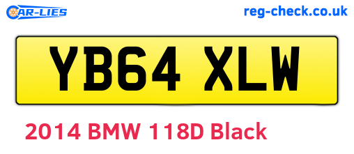 YB64XLW are the vehicle registration plates.