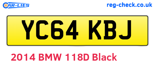 YC64KBJ are the vehicle registration plates.