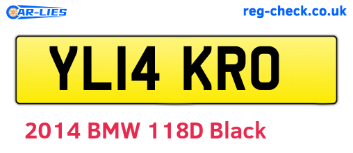YL14KRO are the vehicle registration plates.