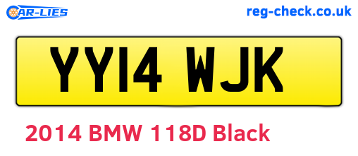 YY14WJK are the vehicle registration plates.