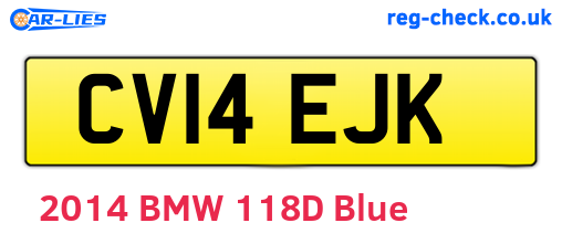 CV14EJK are the vehicle registration plates.