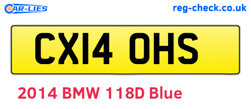 CX14OHS are the vehicle registration plates.