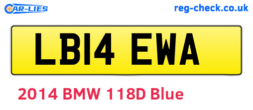 LB14EWA are the vehicle registration plates.