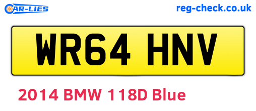 WR64HNV are the vehicle registration plates.