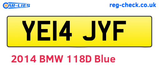 YE14JYF are the vehicle registration plates.
