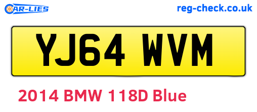 YJ64WVM are the vehicle registration plates.