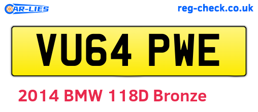 VU64PWE are the vehicle registration plates.